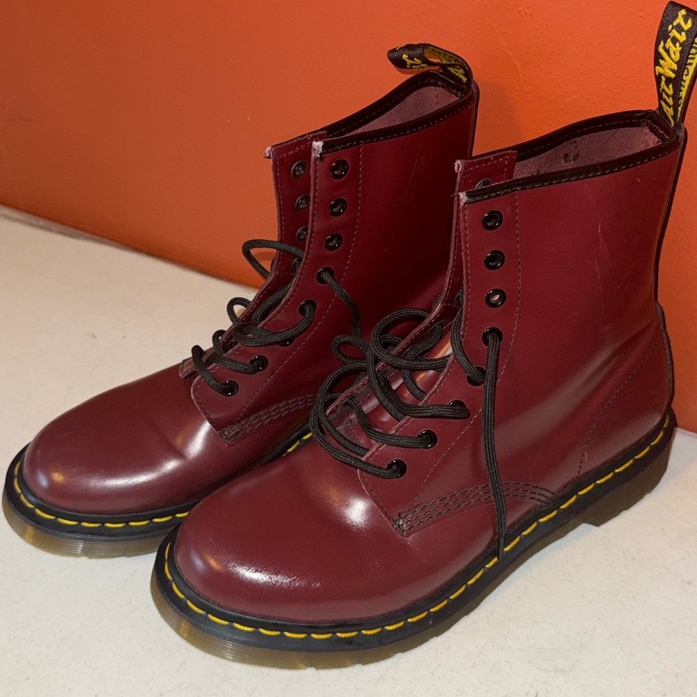 Dr. Martens Women's Cherry Red Combat Boots